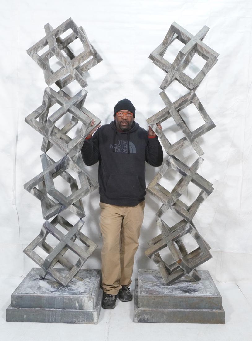 Pr Modernist Stacked Open Cube Outdoor Sculptures (1 of 10)