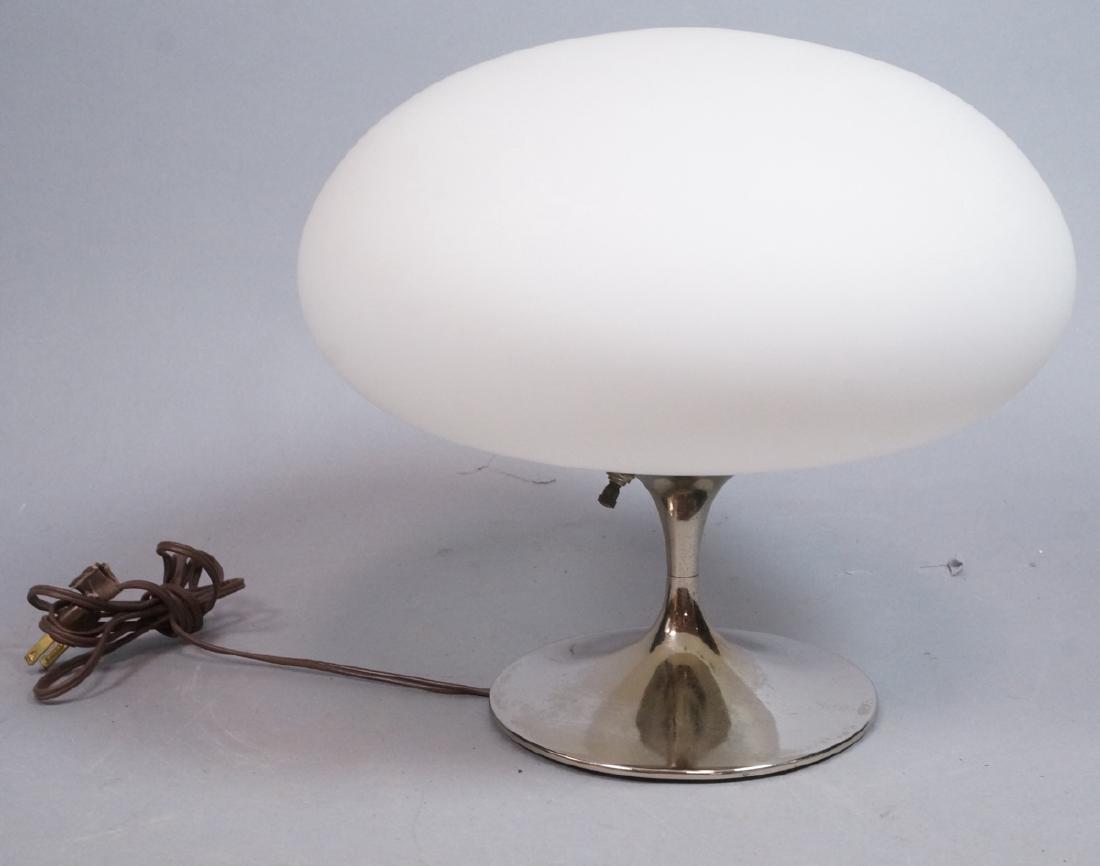 LAUREL Chrome Base Glass Mushroom Table Lamp. Mod (1 of 6)