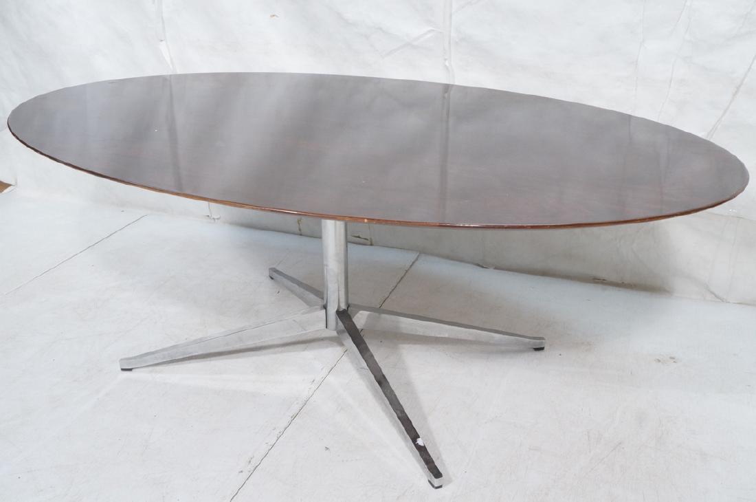 KNOLL Oval Rosewood Dining Table. Stainless Steel (1 of 9)