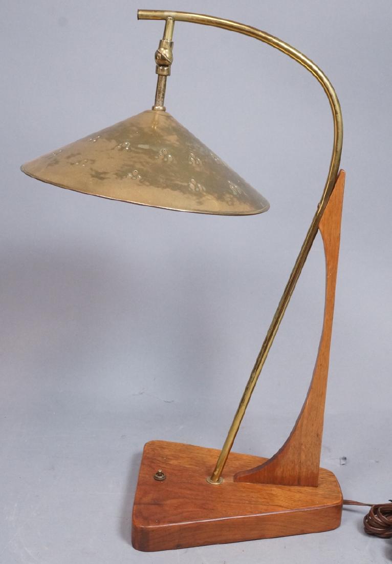 American Modern Walnut & Brass Desk Task lamp. Ad (1 of 9)