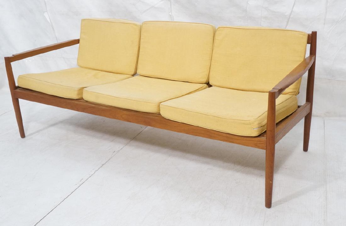 DUX Style Teak Modern Sofa couch. Curved wide sla (1 of 9)