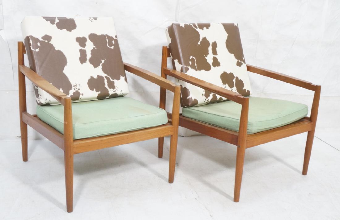 Pr DUX Style Teak Modern Lounge Chairs. Curved wi (1 of 8)