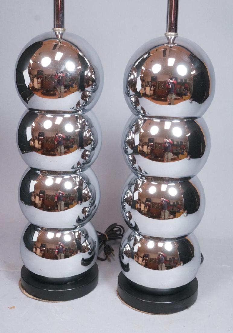 Pr KOVAC Style Stacked Chrome Ball Table Lamps. 7 (1 of 6)