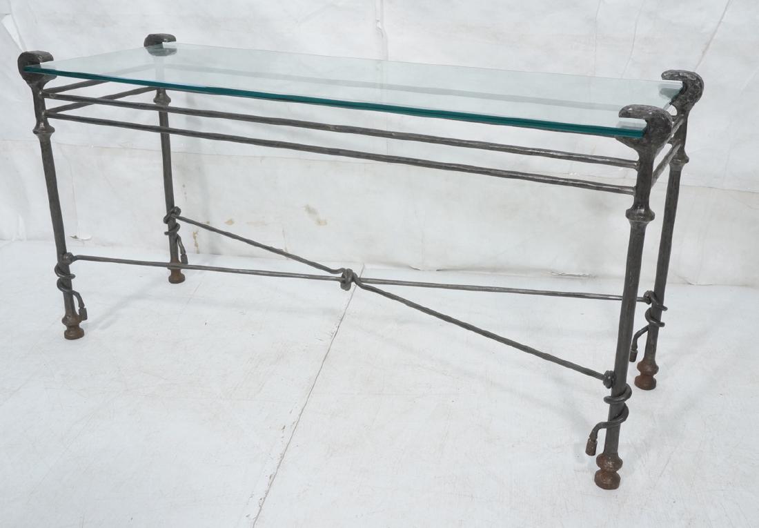 Decorator Wrought Iron Hammered Base Console Tabl (1 of 10)