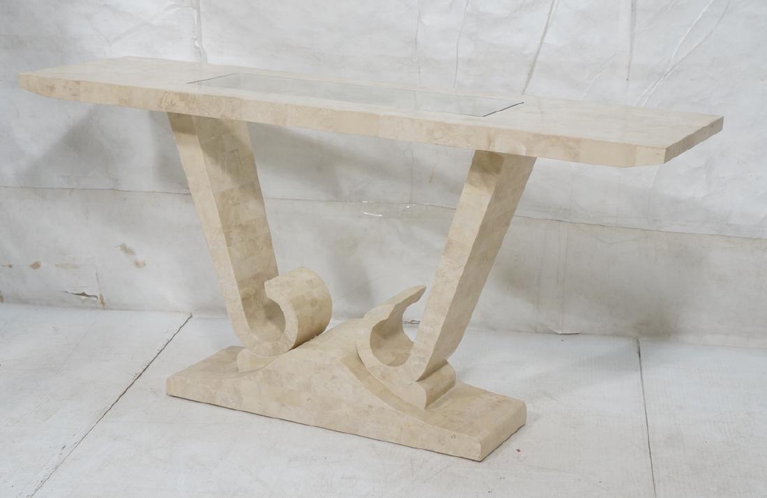 Maitland Smith Travertine Marble Tile Console Tab (1 of 8)