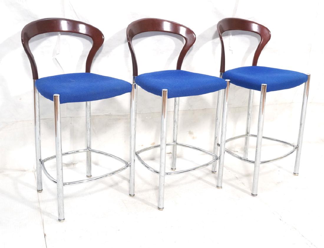 Set 3 LOHMEYER W. German Bar Stools. Cherry Backr (1 of 8)