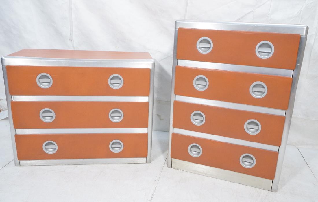 2pc Retro Dressers Chests of Drawers. Aluminum fr (1 of 10)