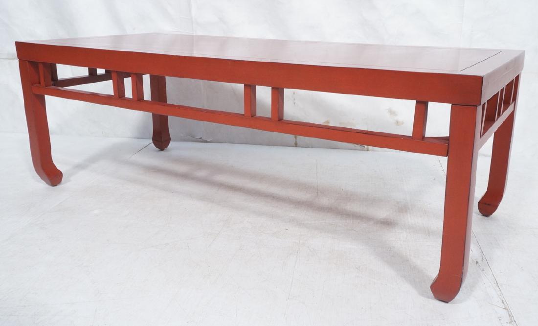 Red Lacquer Asian Style Coffee Cocktail Table. Sq (1 of 10)