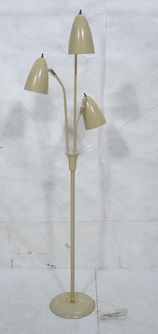 Mid Century Modern Tan Enamel 3 Shade Floor Lamp. (1 of 8)