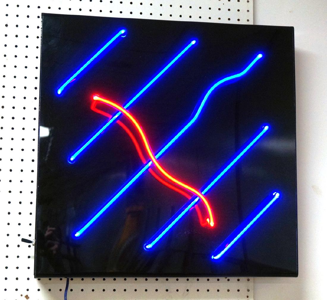 Red & Blue Neon Modern Wall Sculpture. Colored ne (1 of 5)