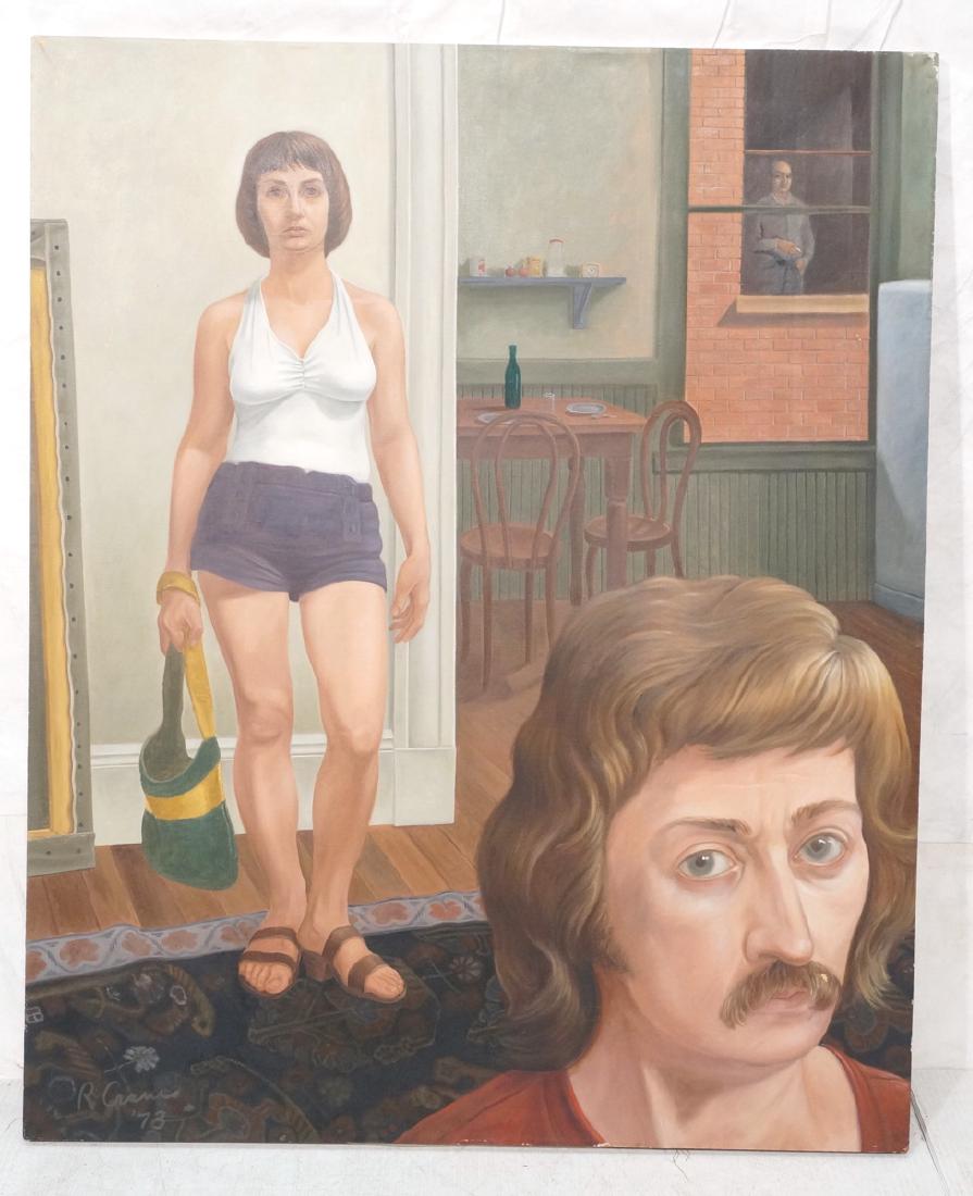 Large Robert Crane  73 Oil Painting on Canvas.  F (1 of 10)