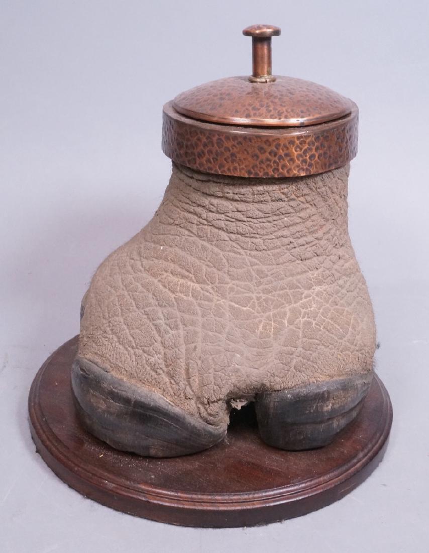 Rhinoceros Foot Form Humidor with Hammered Copper (1 of 8)