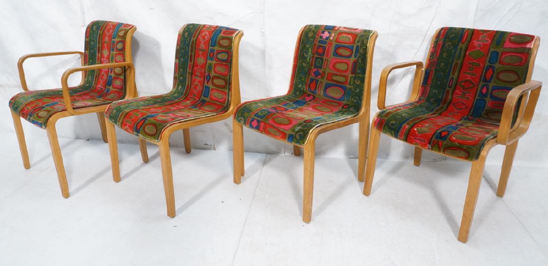 4 KNOLL Int'l Oak Frame Lounge Chairs. 2 arm chai (1 of 9)