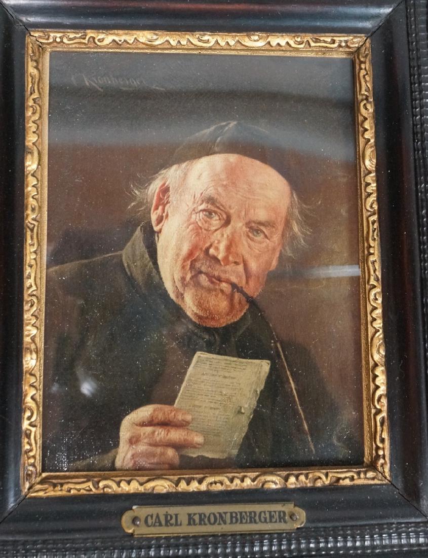CARL KRONBERGER Oil Portrait of Man with Pipe; pr (1 of 7)