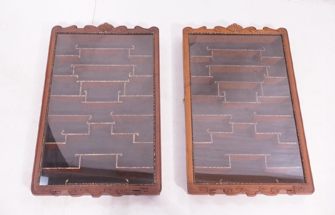 Pr Glass Front Asian Display Cabinets. Wall mount (1 of 9)