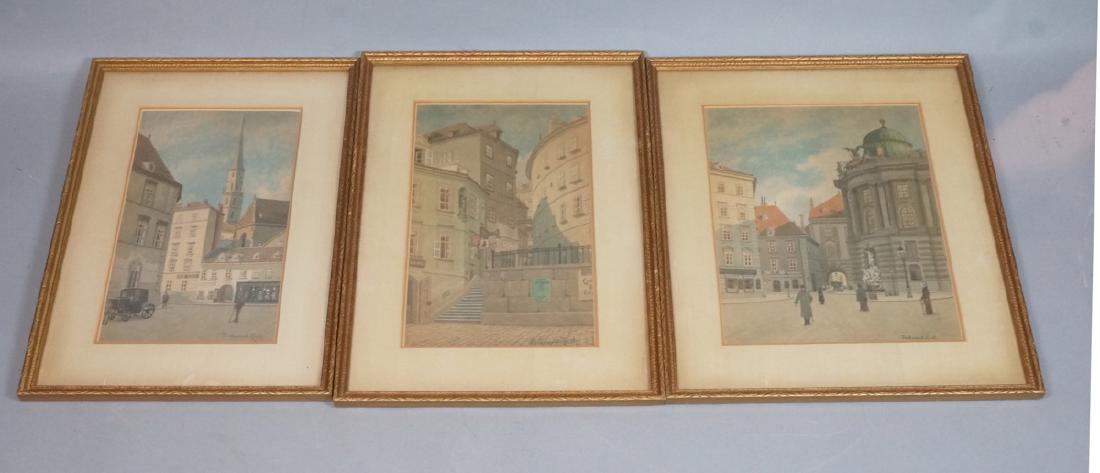 3pc FERDINAND ZACH Urban Watercolor. Austrian tow (1 of 10)