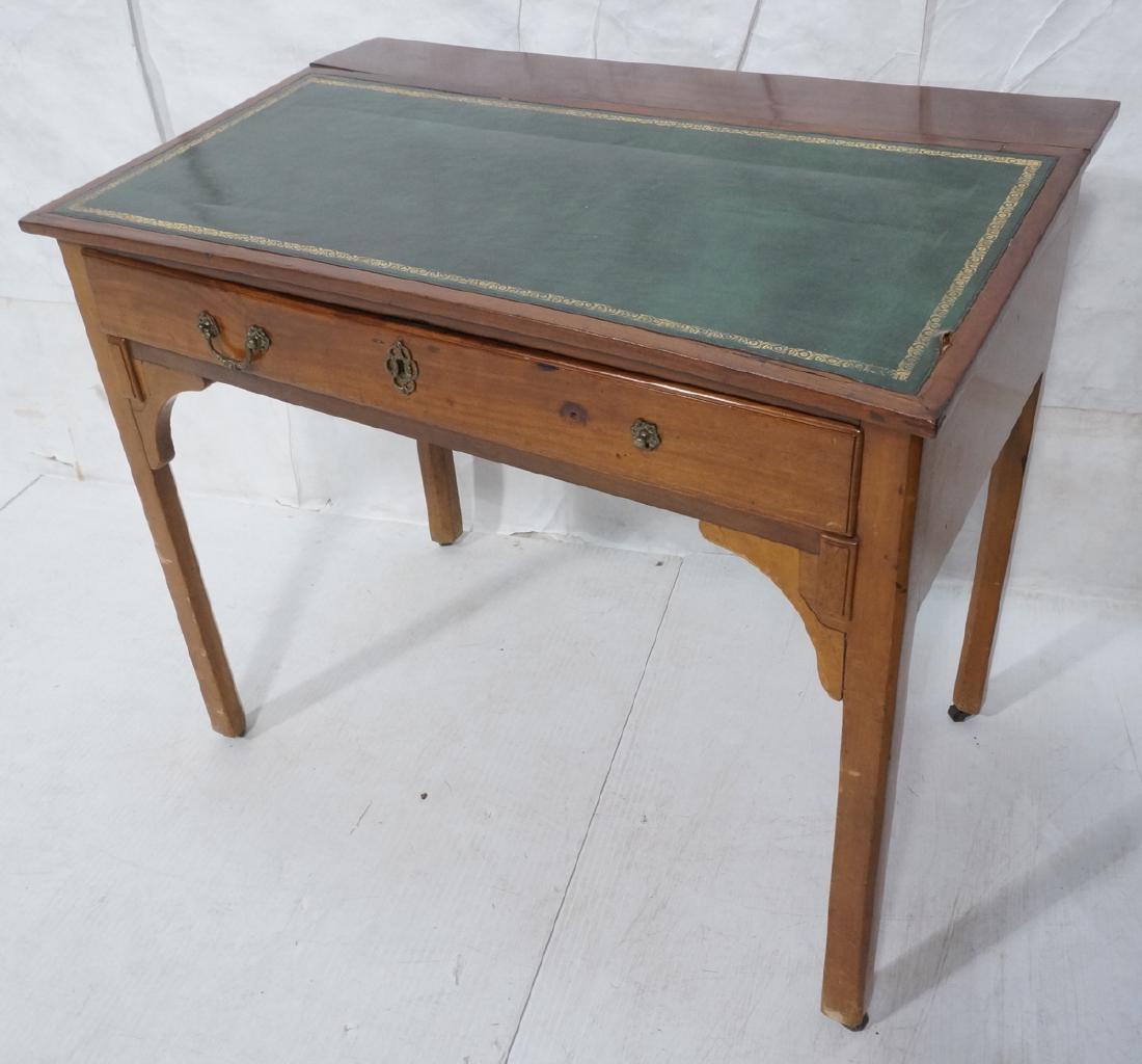 Antique Leather Top Desk. Single drawer writing d (1 of 8)