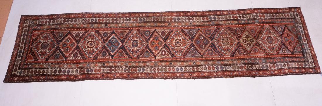 13'10" x 3'7" Handmade Oriental Rug Carpet. Geome (1 of 10)