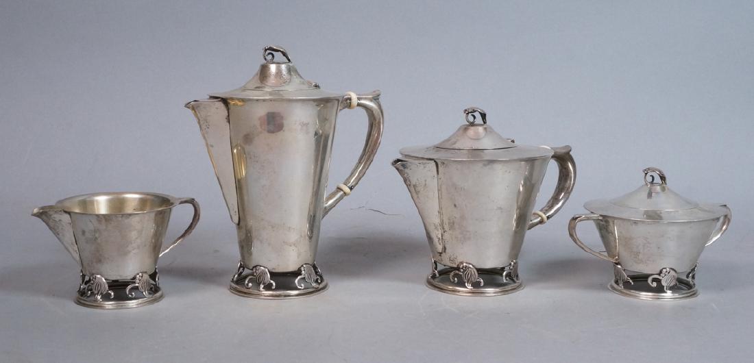 4pc Sterling Silver Wood Lily Tea Set. Frank Smit (1 of 10)