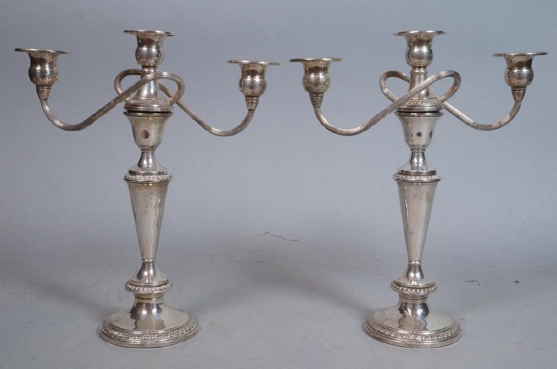 Pr Sterling Silver 2 Arm Candelabras. 4 part cons (1 of 10)