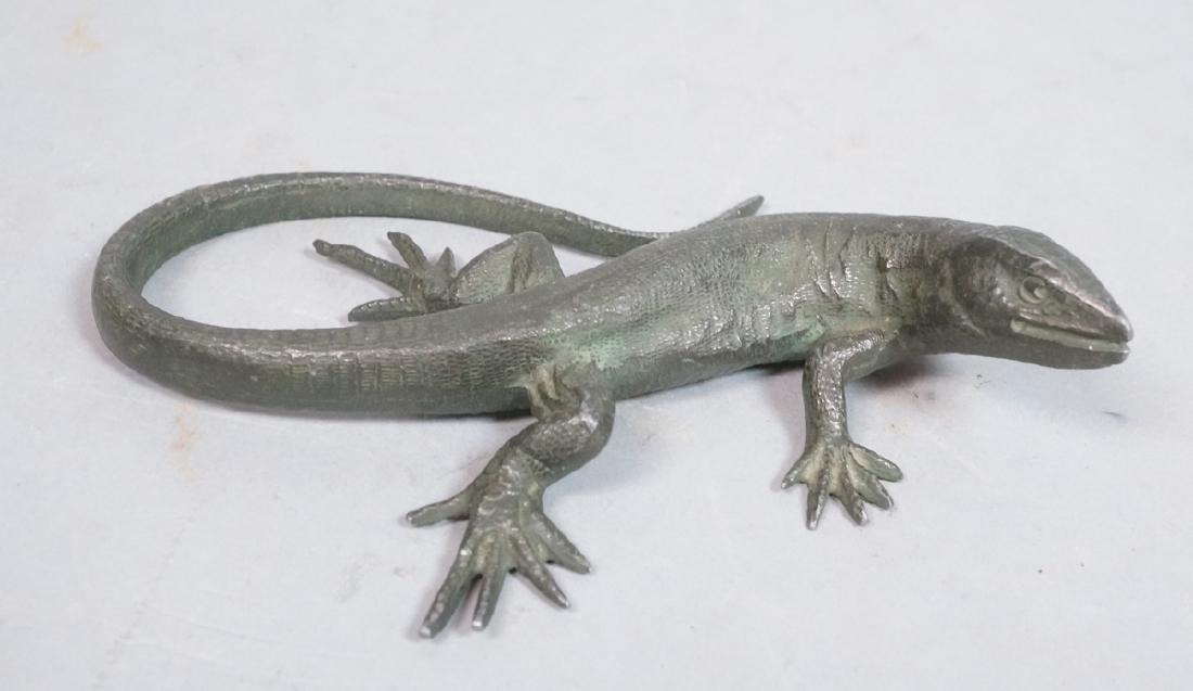 Italian Cast Bronze Lizard Figural Sculpture. Det (1 of 10)
