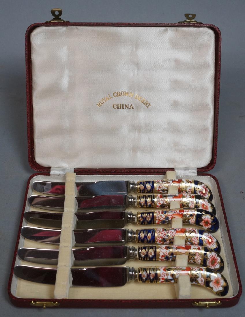 ROYAL CROWN DERBY Box Set 6 Knives. Imari style p (1 of 9)