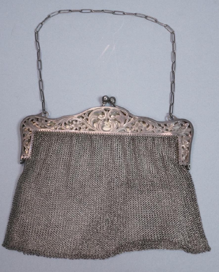 Antique Sterling Chain Maille Evening Bag Purse. (1 of 7)