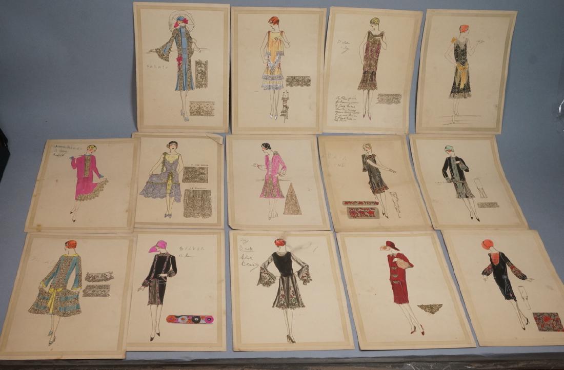 Collection of 12 Hand Drawn Fashion Drawings. All (1 of 9)