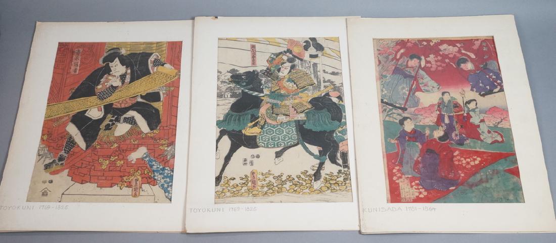 3 Japanese Wood Block Prints. 1) TOYO KUNI Samura (1 of 4)
