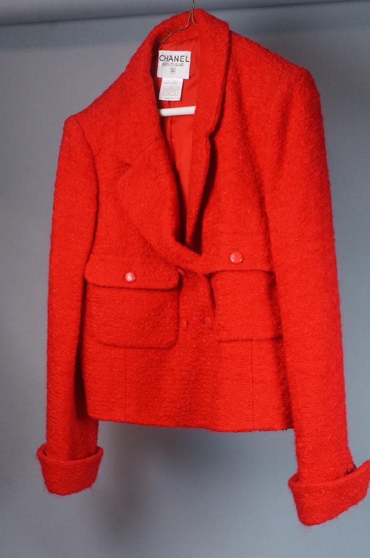 Vintage Authentic CHANEL BOUTIQUE Red Wool Jacket (1 of 9)