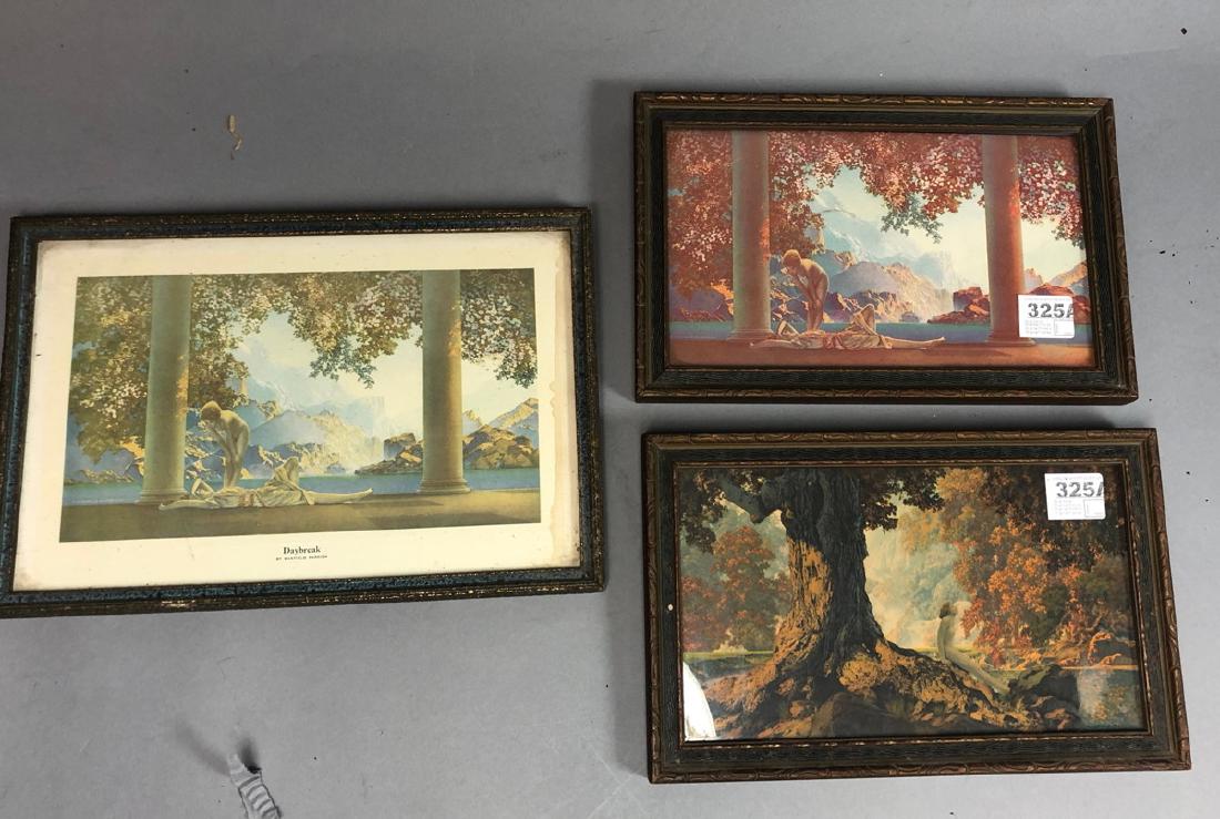 3pcs Small Maxfield Parrish Original Prints in Or: 3pcs Small Maxfield Parrish Original Prints in Original Frames. -- Dimensions: Image Size: H: 6 inches: W: 10 inches ---