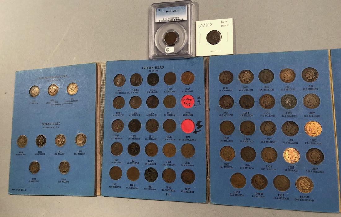 Complete set of Indian Head Cents including 1872 (1 of 10)