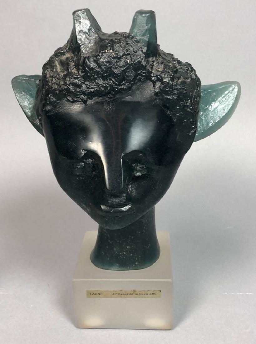 DAUM French Crystal Faun Head. JP DEMARCHI "Faune (1 of 5)