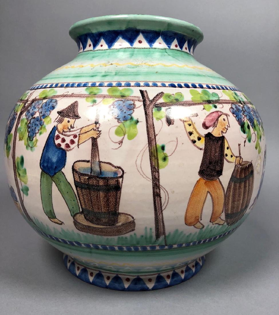 Lg V. PINTO VIETRI Italian Pottery Vase. Bulbous (1 of 5)