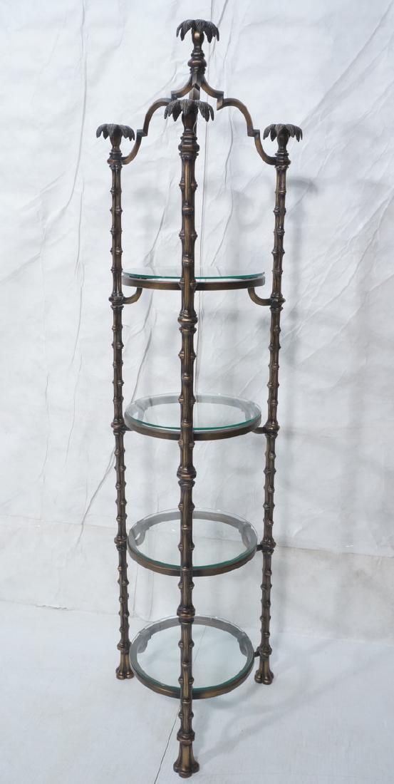 Miami Modern Glass Shelf Palm Tree Etagere. 3 fau (1 of 10)