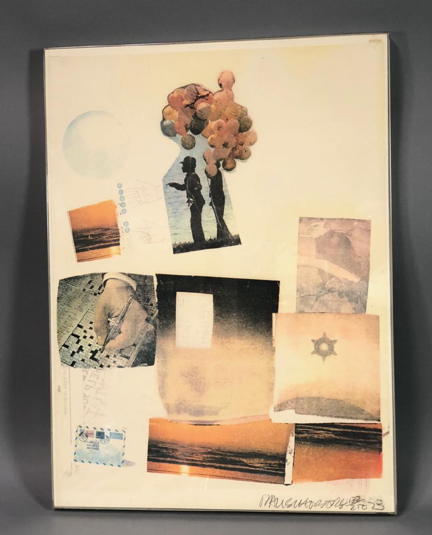 ROBERT RAUSCHENBERG Print. Photo Collage. Pencil (1 of 6)