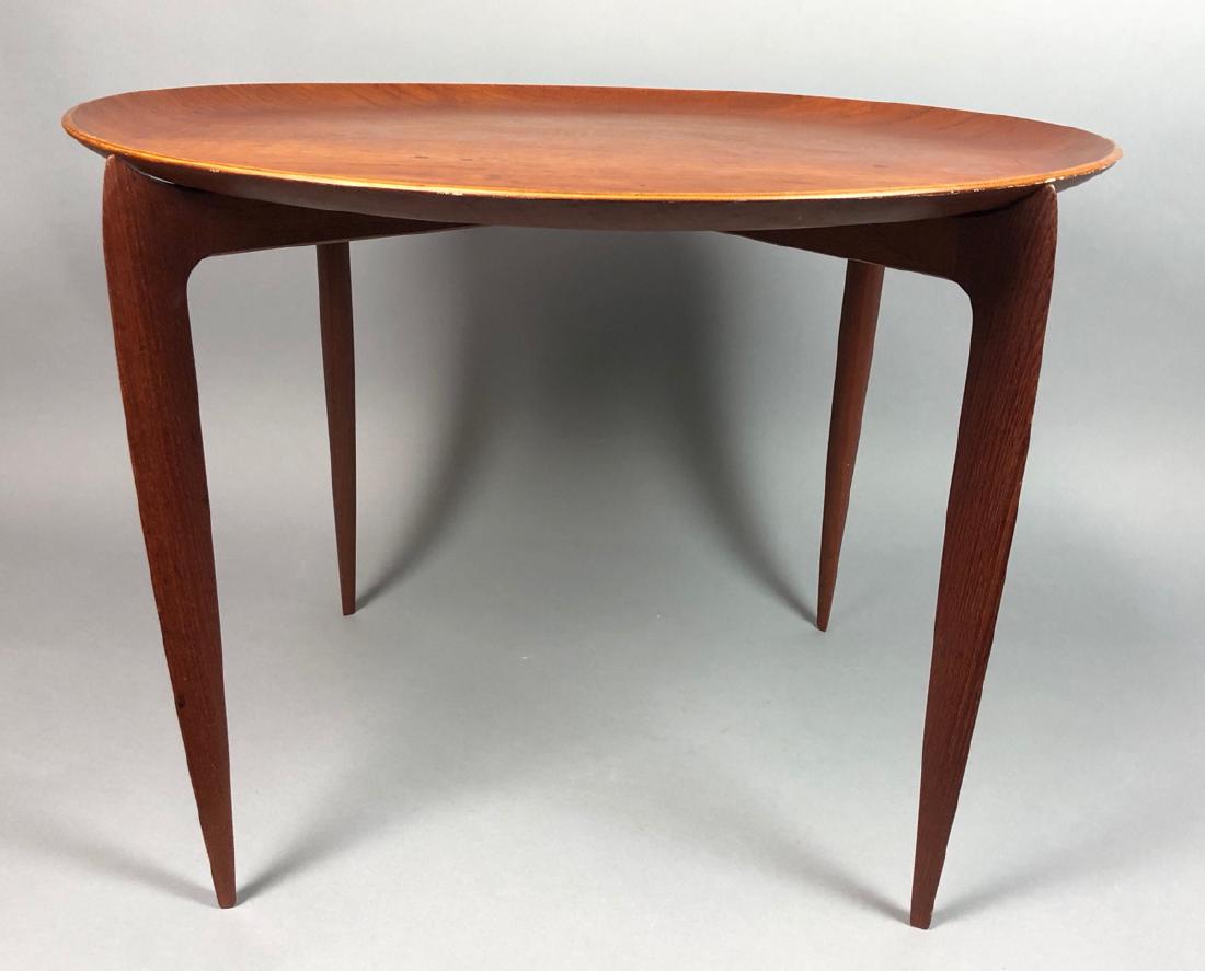 FRITZ HANSEN Danish Teak Tray Table. Large round (1 of 7)