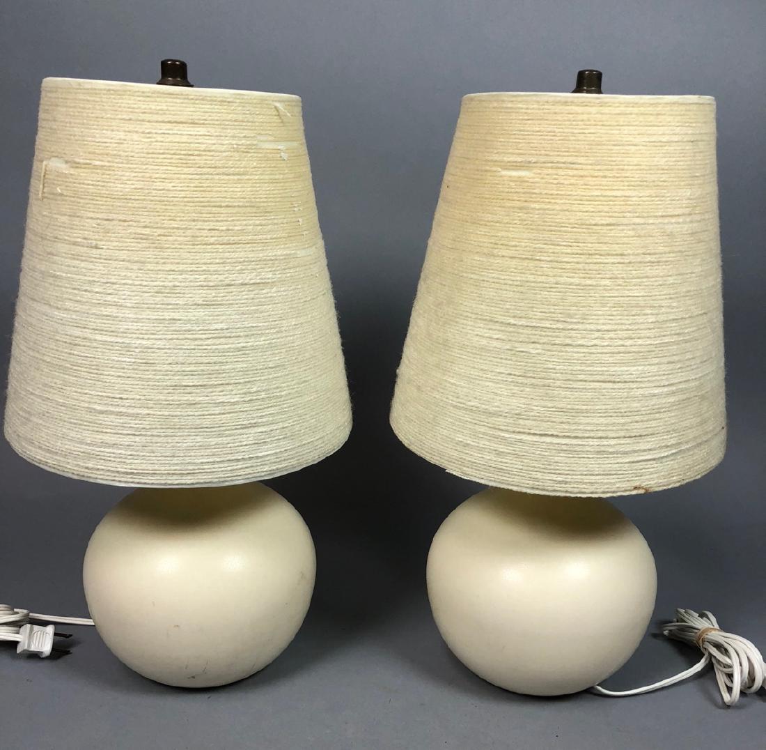 Pr BOSTLUND Cream Glazed Ceramic Lamps. Short bul (1 of 7)