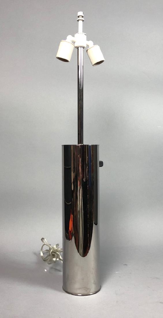 NESSEN  Modern Chrome Column Table Lamp. Marked (1 of 7)
