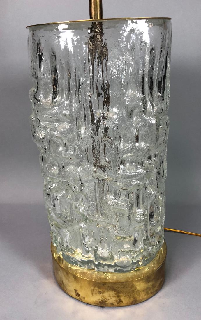Large TAPIO WIRKKALA Sculptural Glass Lamp. Brass: Large TAPIO WIRKKALA Sculptural Glass Lamp. Brass & Glass. 18" glass element. New fixtures.-- Dimensions: H: 35 inches: W: 10 inches: D: 9 inches ---