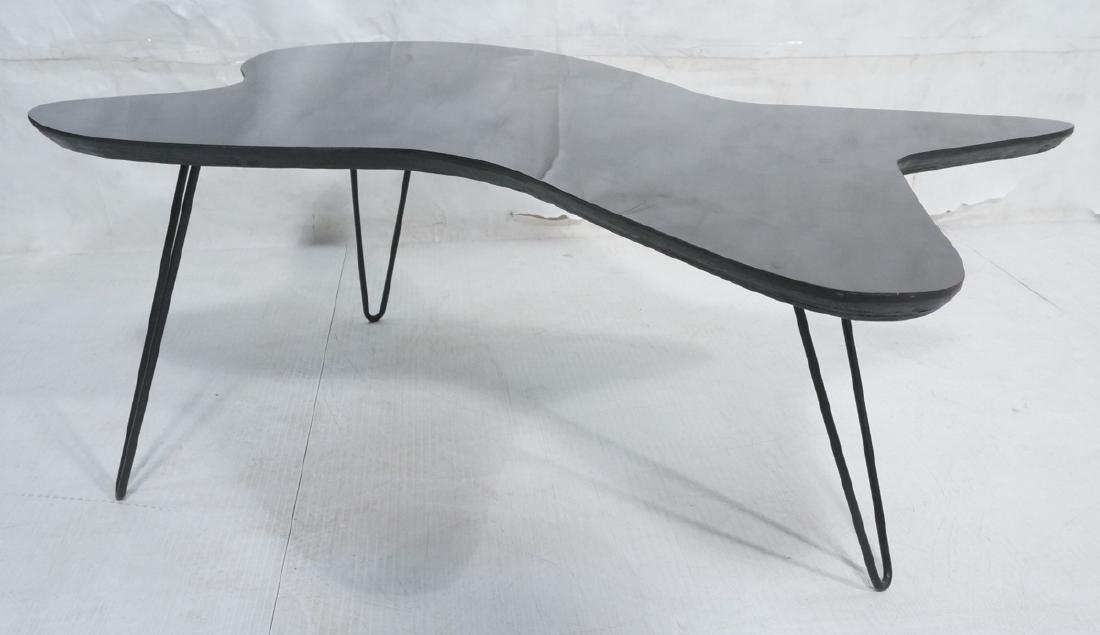Black Laminate Biomorphic Coffee Table. 3 Hairpin (1 of 7)