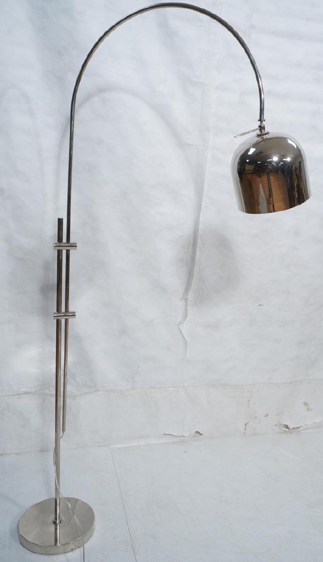 Chrome Modern Arched Arm Floor Lamp. Domed Chrome (1 of 6)