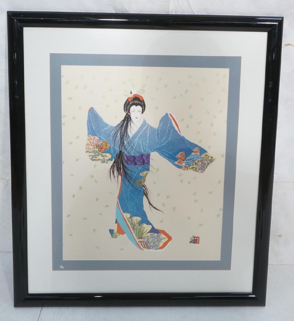 HISASHI OTSUKA Print. Woman in blue shubouri kimo (1 of 9)