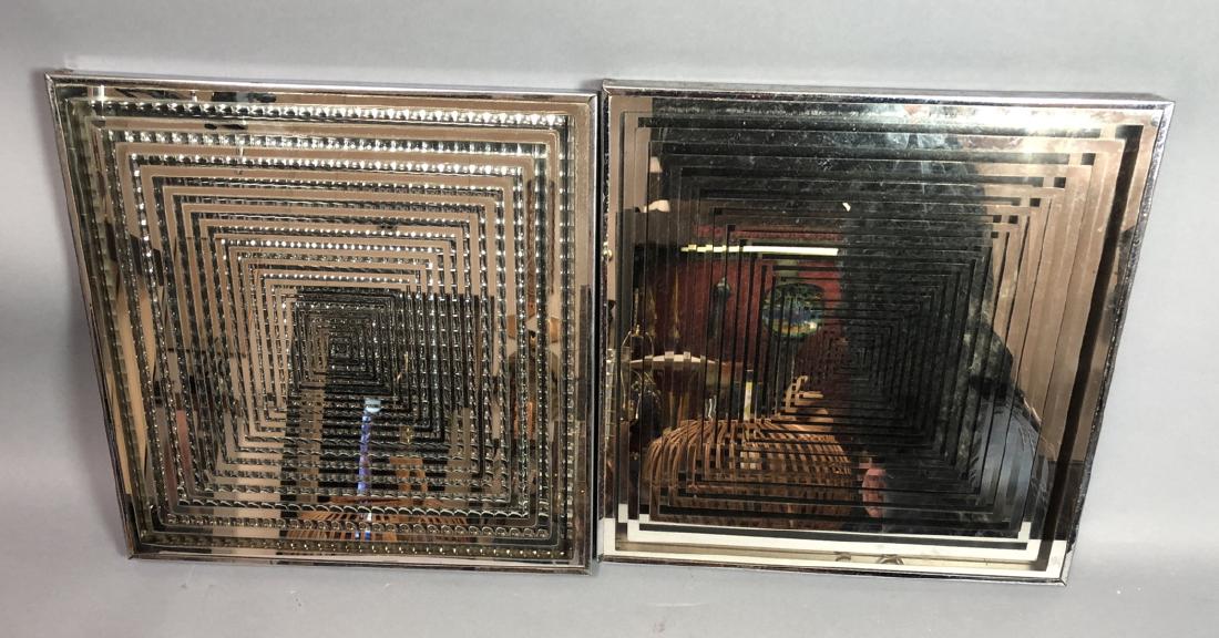 2pcs Op Art Mirrored Wall Hangings. 1). Infinity (1 of 8)