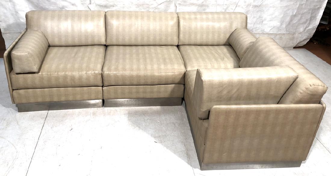 Faux Snakeskin L Shaped Sectional Sofa Couch. Bru (1 of 9)
