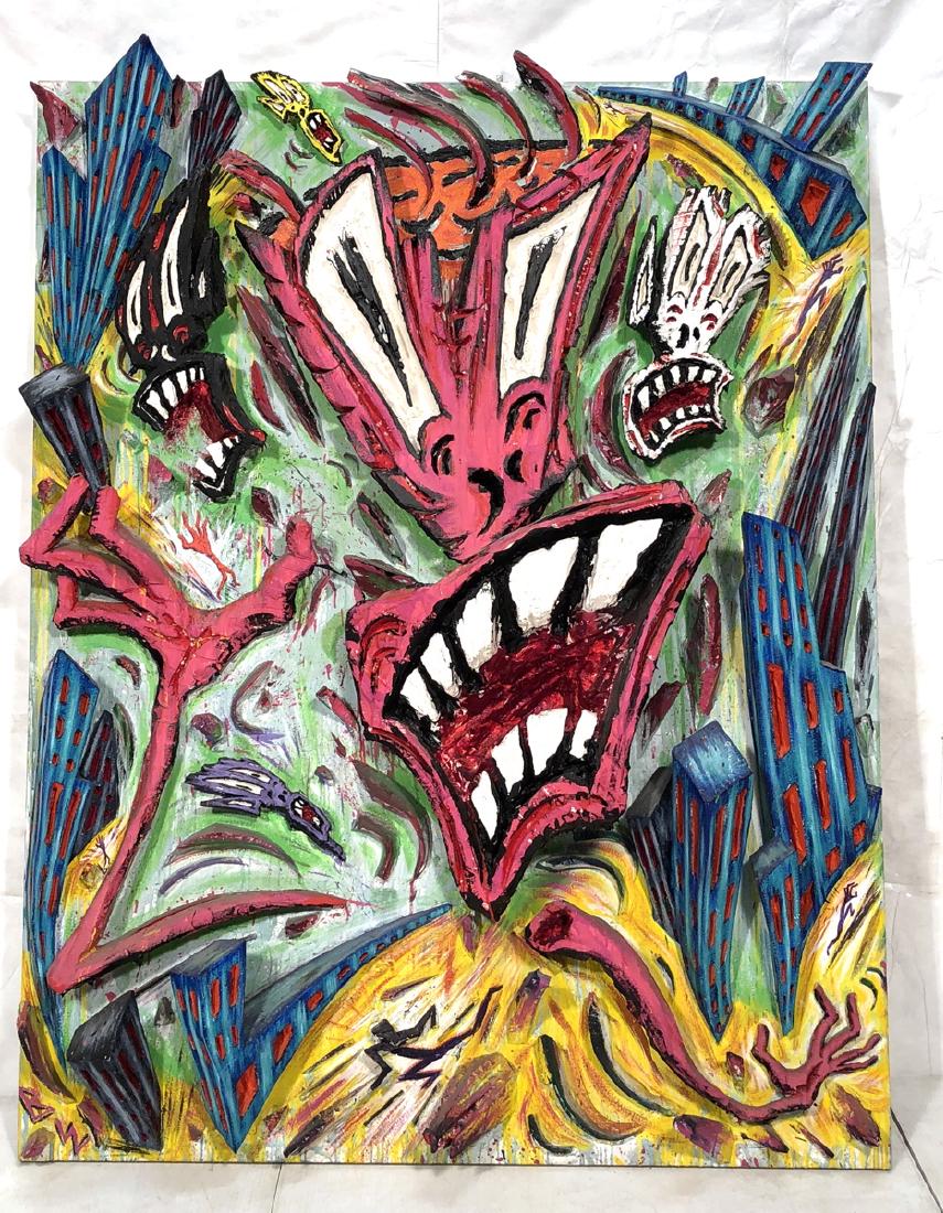 Bruce Wall Large Oversized 3D Abstract Painting. (1 of 10)