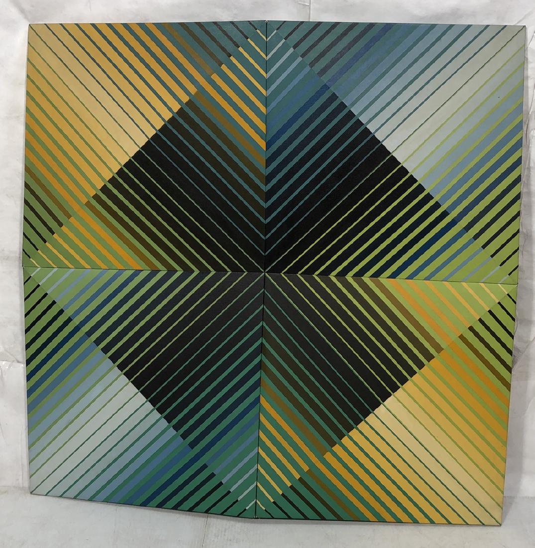 YOKO HARU Large 4 part Shaped Canvas Oil Painting (1 of 10)