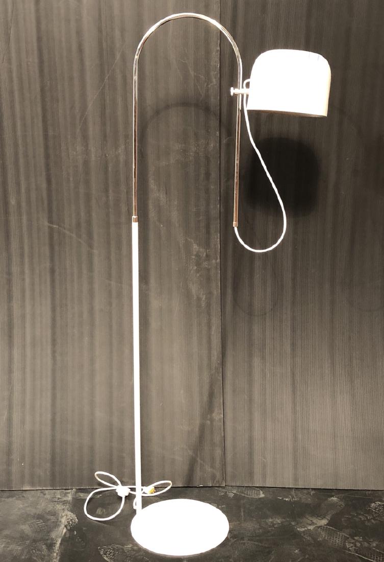 JOE COLOMBO Floor Lamp Arched Chrome Arm on White (1 of 9)