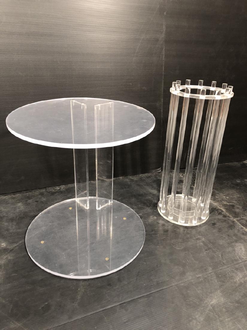 2pc Modern Lucite Lot. Round lucite dowel umbrell (1 of 9)