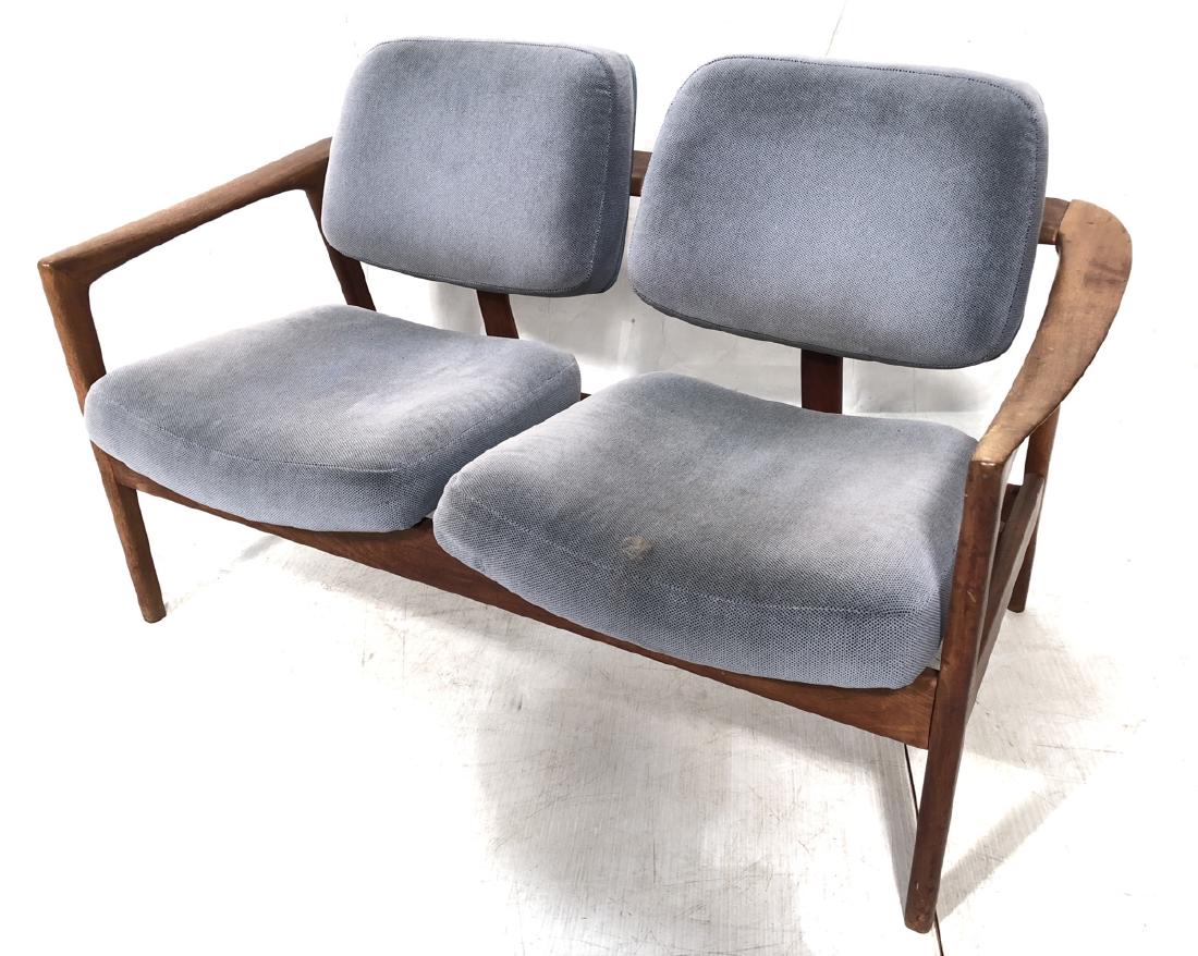 DUX Pale Blue Upholstered Double Seat Bench. DUX (1 of 10)